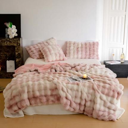 91家纺网 家纺一手货源 找家纺 （总）宜代光年 2025新款托斯卡纳仿兔绒毛毯-炫彩