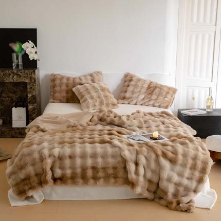 91家纺网 家纺一手货源 找家纺 （总）宜代光年 2025新款托斯卡纳仿兔绒毛毯-炫彩