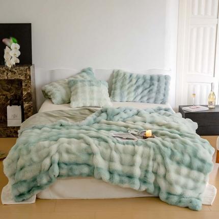 91家纺网 家纺一手货源 找家纺 （总）宜代光年 2025新款托斯卡纳仿兔绒毛毯-炫彩