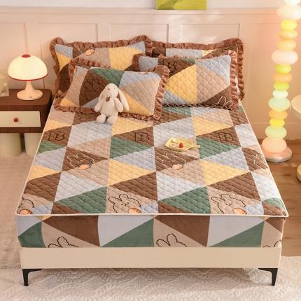 91家纺网 家纺一手货源 找家纺 （总）美达 2025新款A类牛奶绒夹棉床笠（可定制）