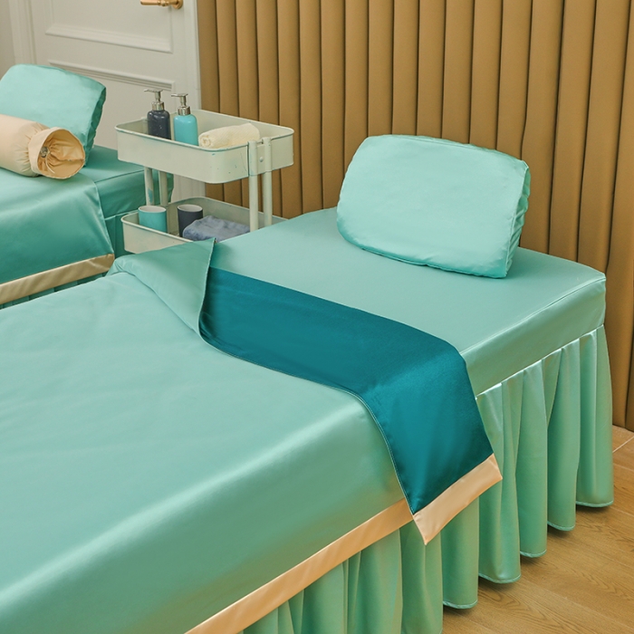 91家纺网 家纺一手货源 找家纺 总不打烊 2025新款冰丝美容床罩系列套件-扇子款（此款控价188）