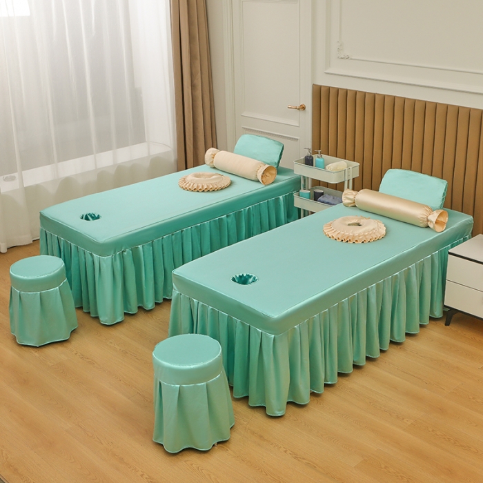 91家纺网 家纺一手货源 找家纺 总不打烊 2025新款冰丝美容床罩系列套件-扇子款（此款控价188）