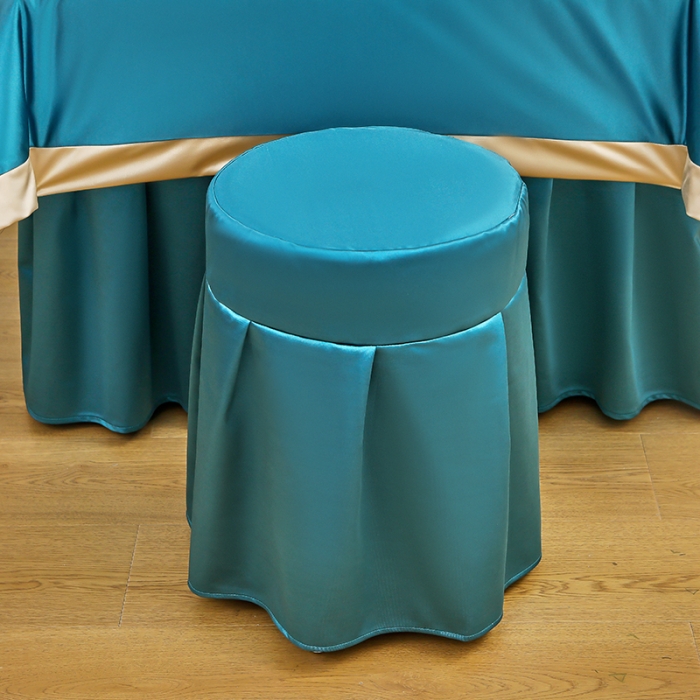 91家纺网 家纺一手货源 找家纺 不打烊 2023新款冰丝美容床罩系列套件—扇子款（此款控价188） 扇子款湖蓝