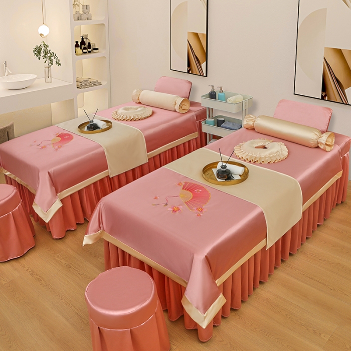 91家纺网 家纺一手货源 找家纺 不打烊 2023新款冰丝美容床罩系列套件—扇子款（此款控价188） 扇子款玉色