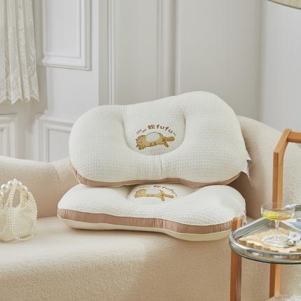 总梵希良品2023猫肚枕针织棉羽丝绒肚肚猫软弹枕芯枕头分区护颈枕头枕芯