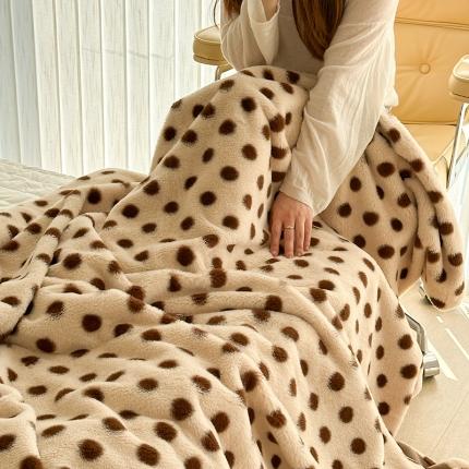 （总）昔可 2023新款波点兔兔绒毛毯