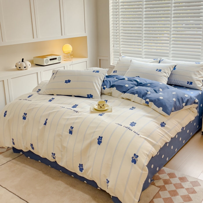 91家纺网 家纺一手货源 找家纺 （总）金丝鸟 2023新款全棉可爱卡通印花小清新四件套-第一批