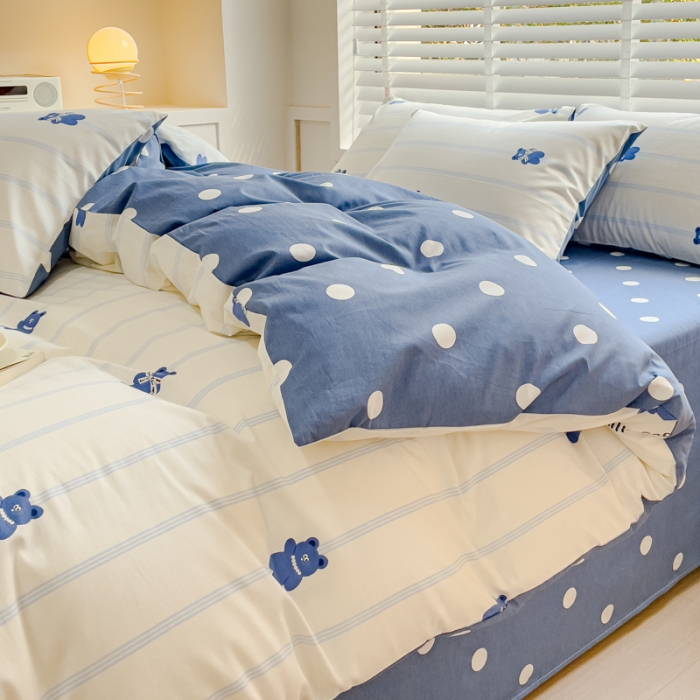 91家纺网 家纺一手货源 找家纺 （总）金丝鸟 2023新款全棉可爱卡通印花小清新四件套-第一批