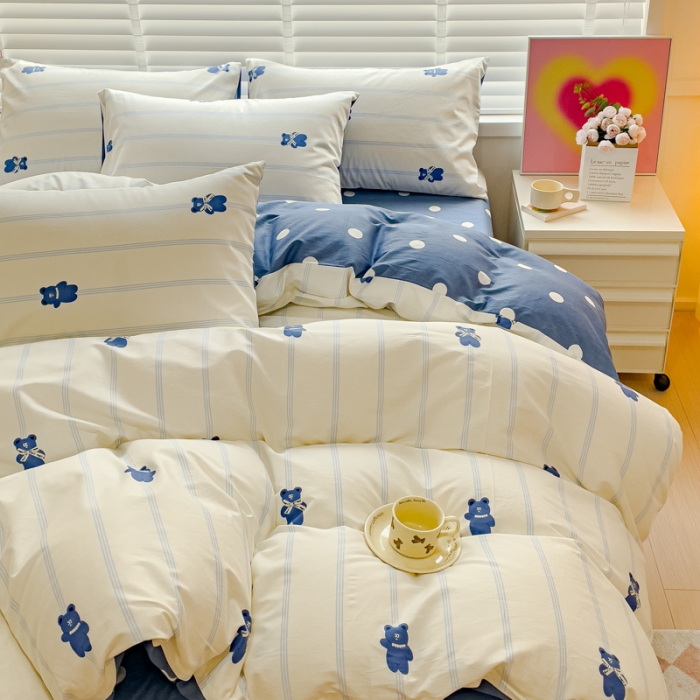 91家纺网 家纺一手货源 找家纺 （总）金丝鸟 2023新款全棉可爱卡通印花小清新四件套-第一批