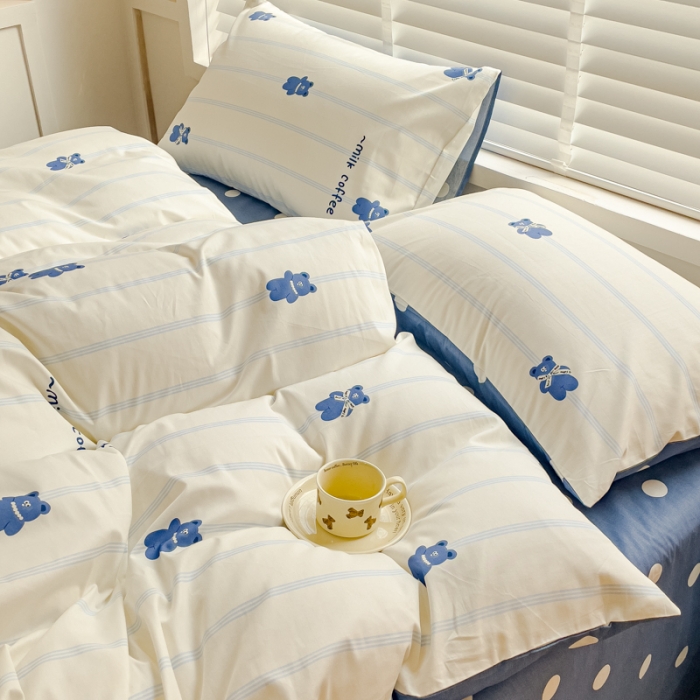 91家纺网 家纺一手货源 找家纺 （总）金丝鸟 2023新款全棉可爱卡通印花小清新四件套-第一批