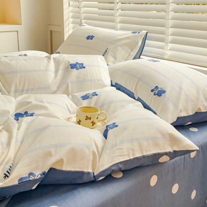 91家纺网 家纺一手货源 找家纺 （总）金丝鸟 2023新款全棉可爱卡通印花小清新四件套-第一批