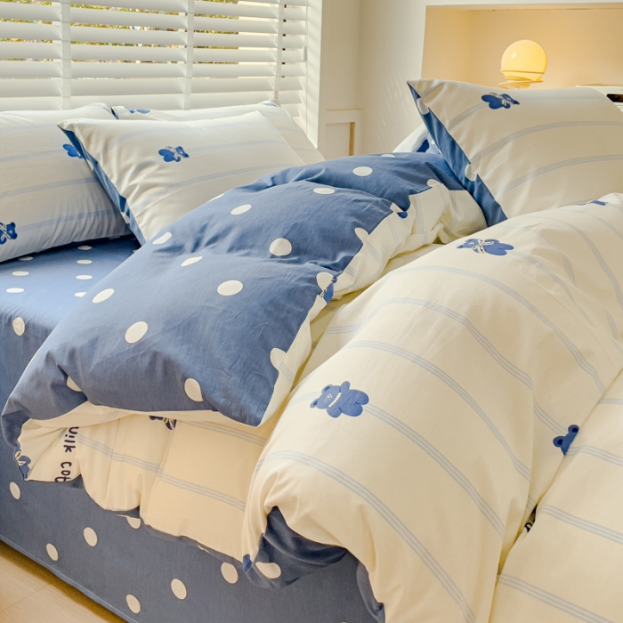 91家纺网 家纺一手货源 找家纺 （总）金丝鸟 2023新款全棉可爱卡通印花小清新四件套-第一批