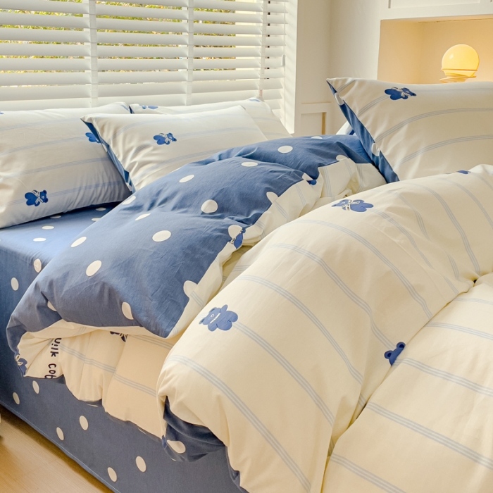 91家纺网 家纺一手货源 找家纺 （总）金丝鸟 2023新款全棉可爱卡通印花小清新四件套-第一批