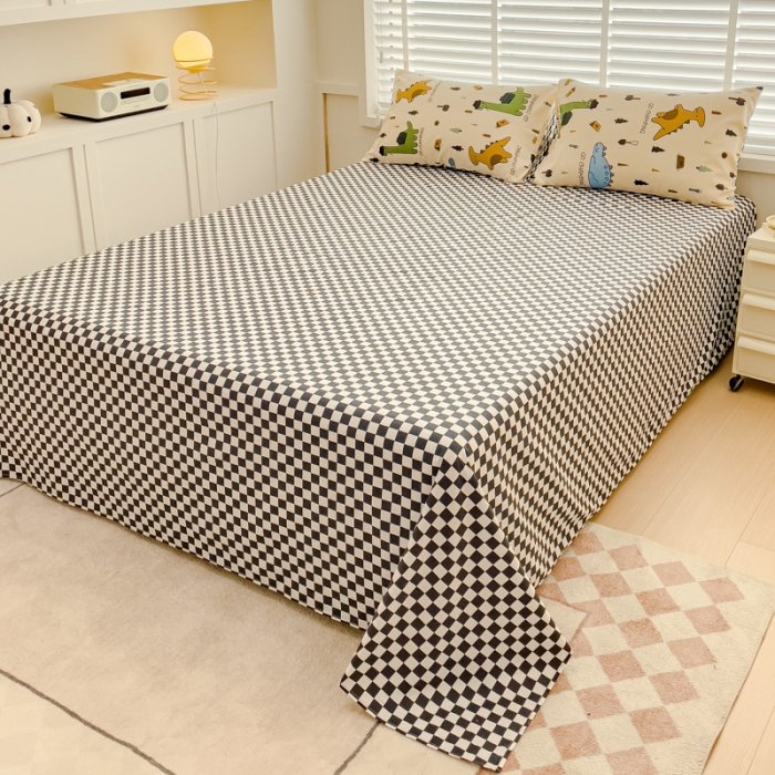 91家纺网 家纺一手货源 找家纺 金丝鸟 2023新款全棉可爱卡通印花小清新四件套-第一批 侏罗纪 黑格