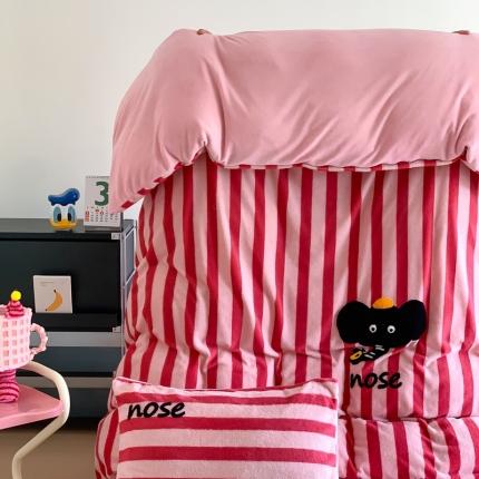 91家纺网 家纺一手货源 找家纺 （总）桃子家居 2023新款A类高克重毛巾绣刺绣米粒美丽绒牛奶绒四件套