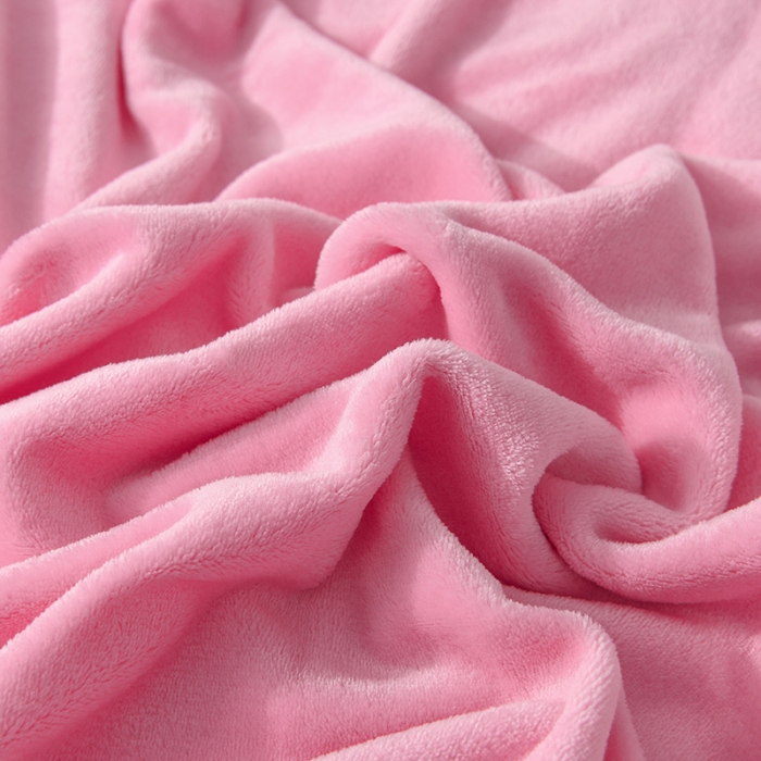 91家纺网 家纺一手货源 找家纺 仟人梦 2024新款纯色法莱绒毛毯多功能毛毯 粉色