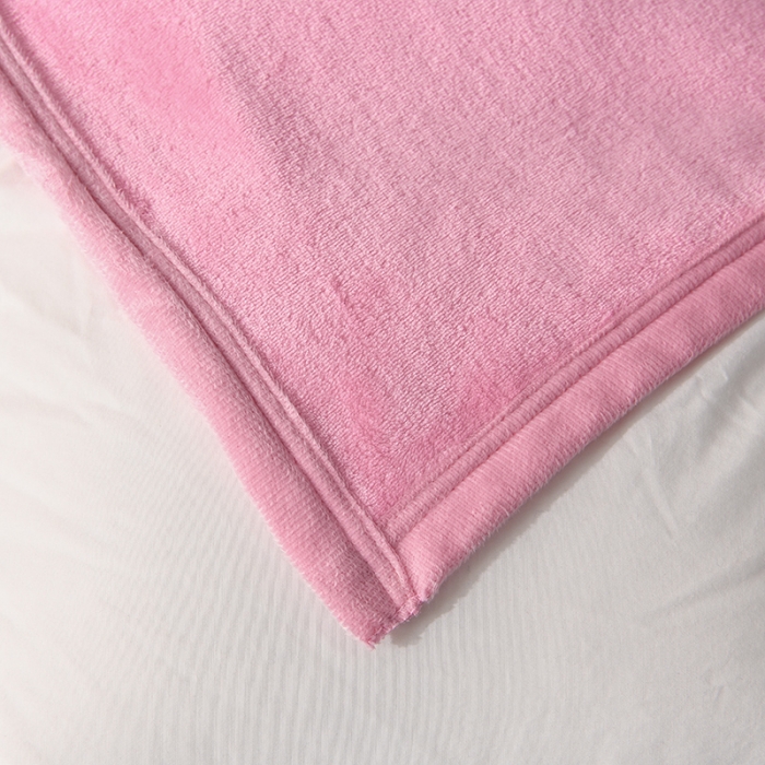 91家纺网 家纺一手货源 找家纺 仟人梦 2024新款纯色法莱绒毛毯多功能毛毯 粉色
