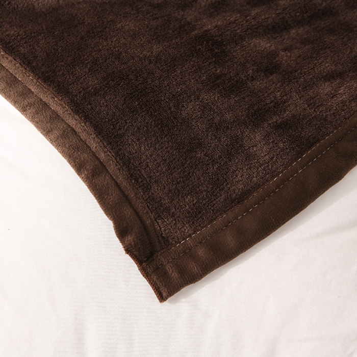 91家纺网 家纺一手货源 找家纺 仟人梦 2024新款纯色法莱绒毛毯多功能毛毯 咖啡