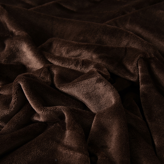 91家纺网 家纺一手货源 找家纺 仟人梦 2024新款纯色法莱绒毛毯多功能毛毯 咖啡