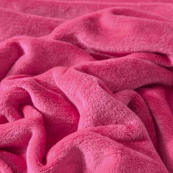 91家纺网 家纺一手货源 找家纺 仟人梦 2024新款纯色法莱绒毛毯多功能毛毯 玫红色