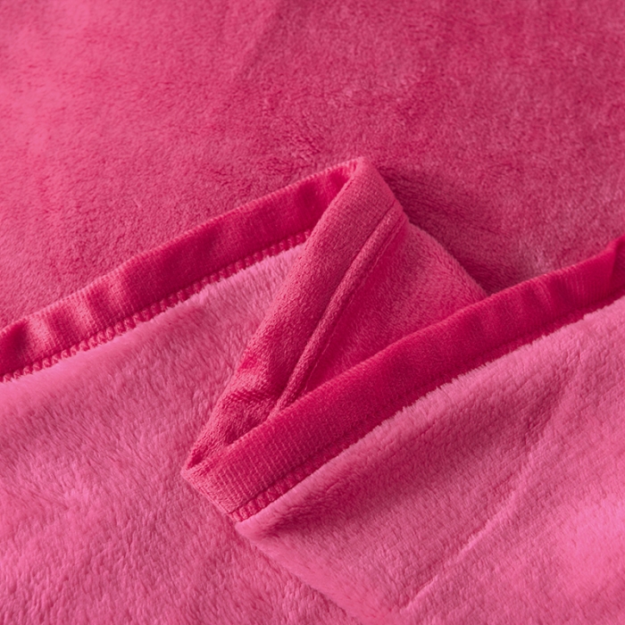 91家纺网 家纺一手货源 找家纺 仟人梦 2024新款纯色法莱绒毛毯多功能毛毯 玫红色