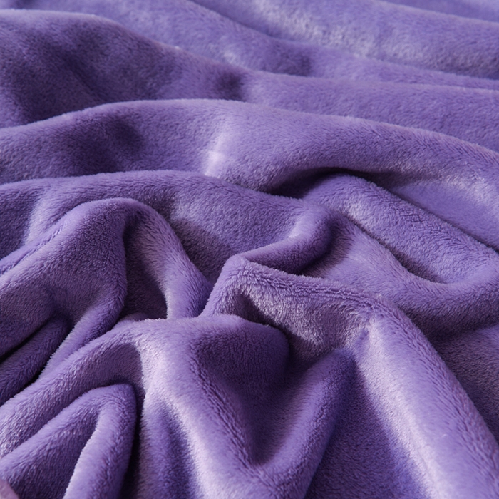 91家纺网 家纺一手货源 找家纺 仟人梦 2024新款纯色法莱绒毛毯多功能毛毯 浅紫色