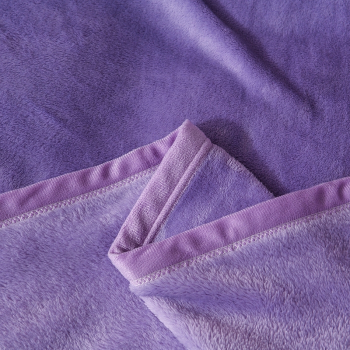91家纺网 家纺一手货源 找家纺 仟人梦 2024新款纯色法莱绒毛毯多功能毛毯 浅紫色