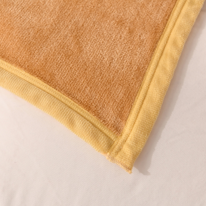 91家纺网 家纺一手货源 找家纺 仟人梦 2024新款纯色法莱绒毛毯多功能毛毯 驼色