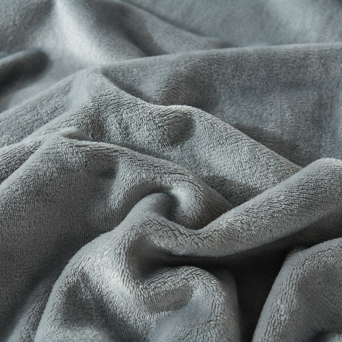91家纺网 家纺一手货源 找家纺 仟人梦 2024新款纯色法莱绒毛毯多功能毛毯 银灰色