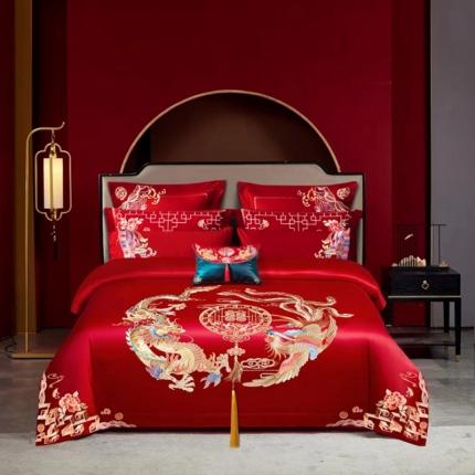 91家纺网 家纺一手货源 找家纺 （总）用心 2023新款婚庆绣花款套件婚庆多件套