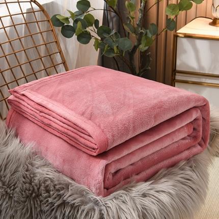 仟人梦 2024新款纯色法莱绒毛毯多功能毛毯 豆沙色