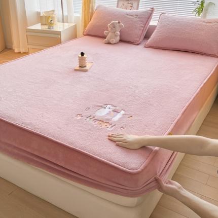 （总）鑫钰 2023新款高克重A类兔毛绒刺绣床笠