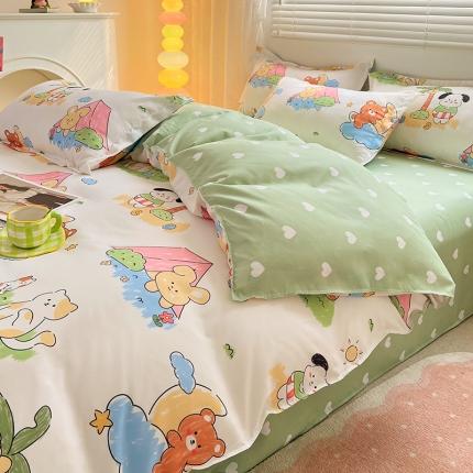 91家纺网 家纺一手货源 找家纺 卡斯诺 2023新款芦荟棉四件套10月新花型 童话乐园