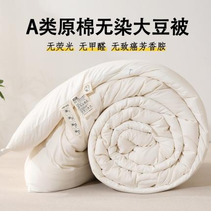 91家纺网 家纺一手货源 找家纺 前程 A类原棉无染大豆被冬被子被芯春秋被直播爆款 原棉无染大豆被-米白