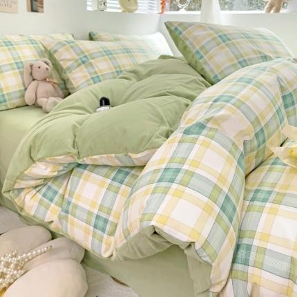 91家纺网 家纺一手货源 找家纺 总盛馨2023秋冬棉加绒13372全棉宝宝绒牛奶绒床单床笠保暖绒四件套