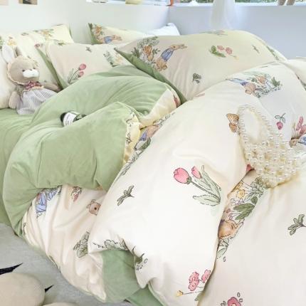 91家纺网 家纺一手货源 找家纺 总盛馨2023秋冬棉加绒13372全棉宝宝绒牛奶绒床单床笠保暖绒四件套