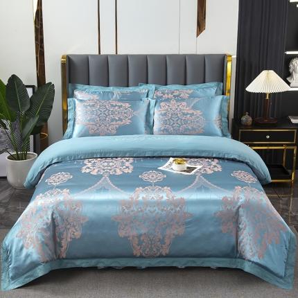 91家纺网 家纺一手货源 找家纺 （总）福丽莱家纺  2023新款贡缎提花床裙四件套（夹棉）