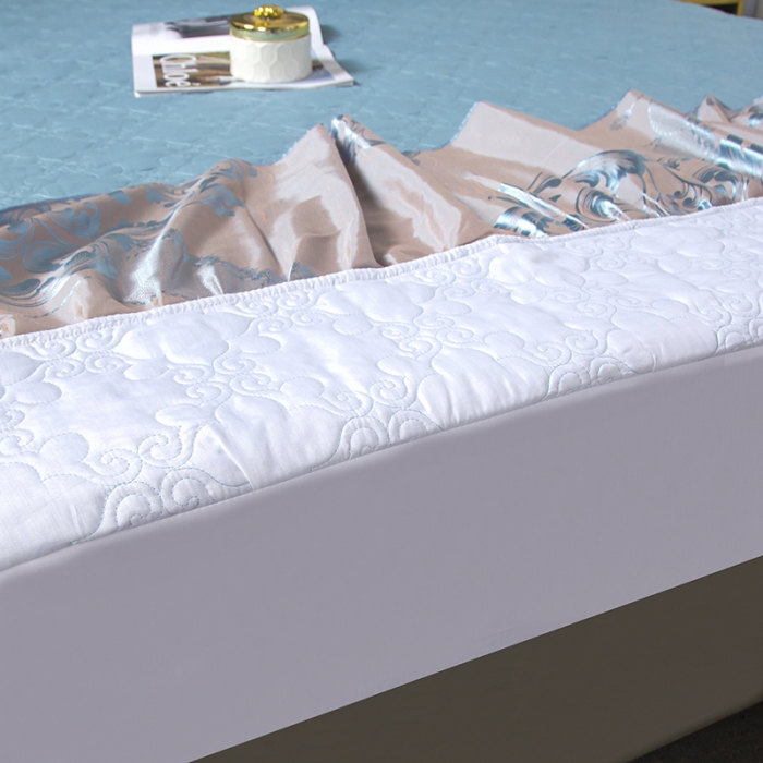 91家纺网 家纺一手货源 找家纺 福丽莱家纺  2023新款贡缎提花床裙四件套（夹棉）黛菲尔兰驼