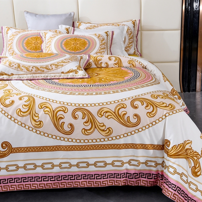 91家纺网 家纺一手货源 找家纺 爵仕家纺 2025新款高端100支臻品奢华长绒棉四件套 爵士花园