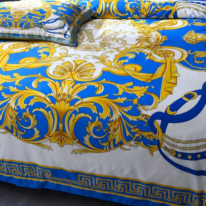 91家纺网 家纺一手货源 找家纺 爵仕家纺 2025新款高端100支臻品奢华长绒棉四件套 蓝调