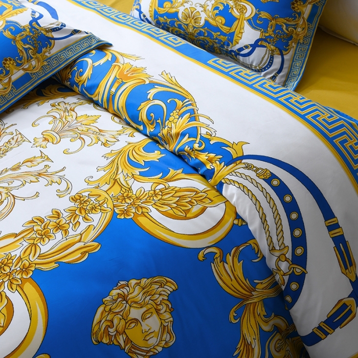 91家纺网 家纺一手货源 找家纺 爵仕家纺 2025新款高端100支臻品奢华长绒棉四件套 蓝调