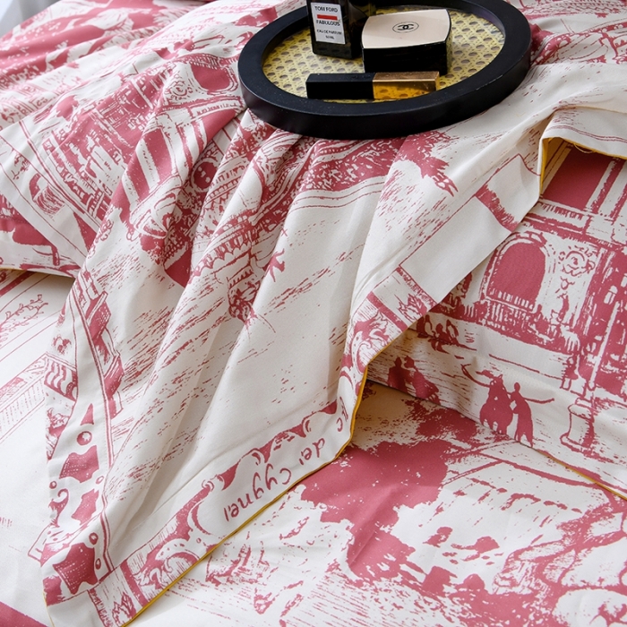 91家纺网 家纺一手货源 找家纺 爵仕家纺 2025新款高端100支臻品奢华长绒棉四件套 卢浮宫