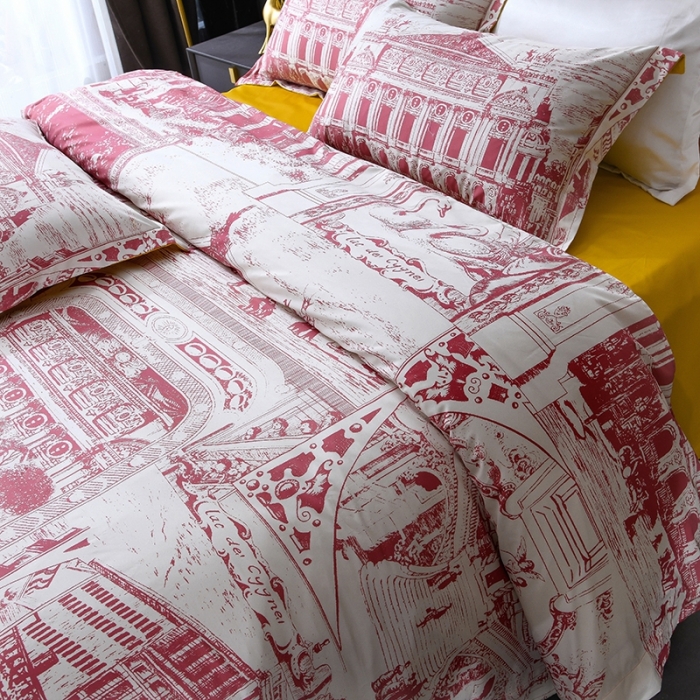 91家纺网 家纺一手货源 找家纺 爵仕家纺 2025新款高端100支臻品奢华长绒棉四件套 卢浮宫