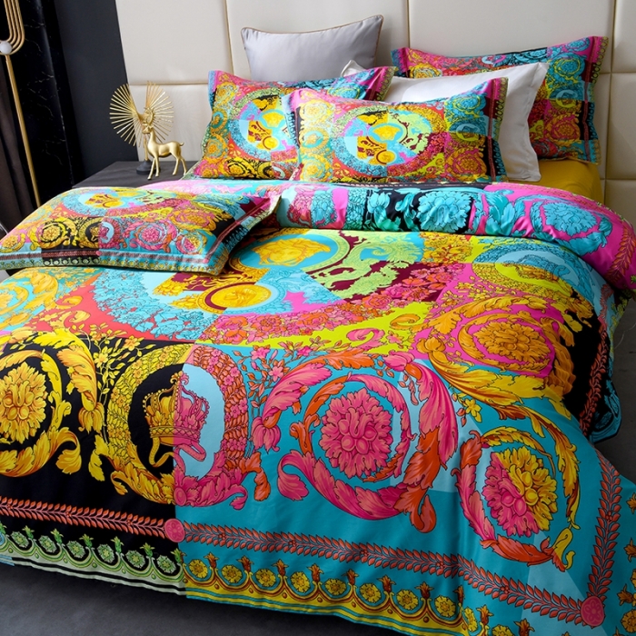 91家纺网 家纺一手货源 找家纺 爵仕家纺 2025新款高端100支臻品奢华长绒棉四件套 盛世王朝彩