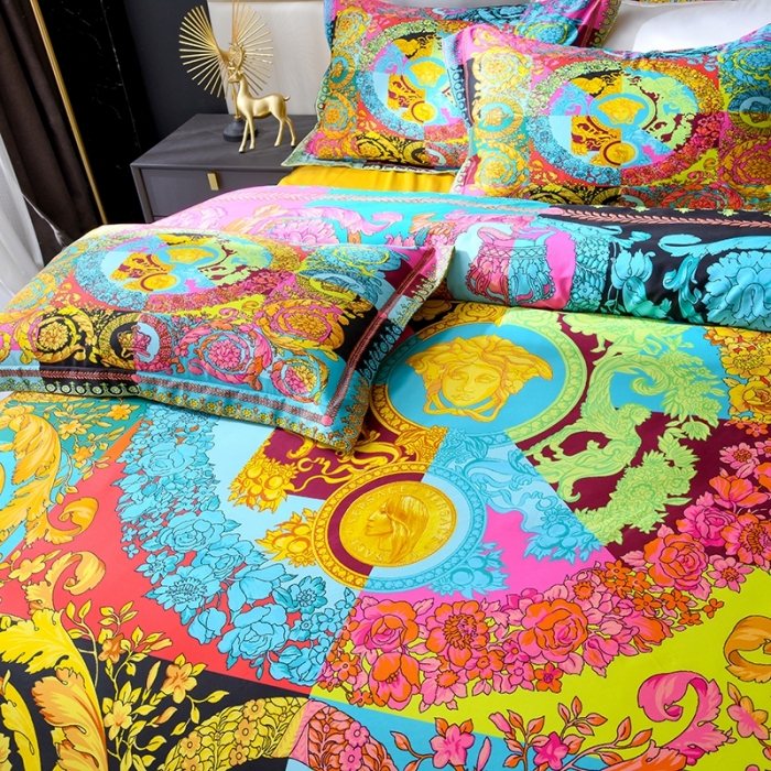 91家纺网 家纺一手货源 找家纺 爵仕家纺 2025新款高端100支臻品奢华长绒棉四件套 盛世王朝彩