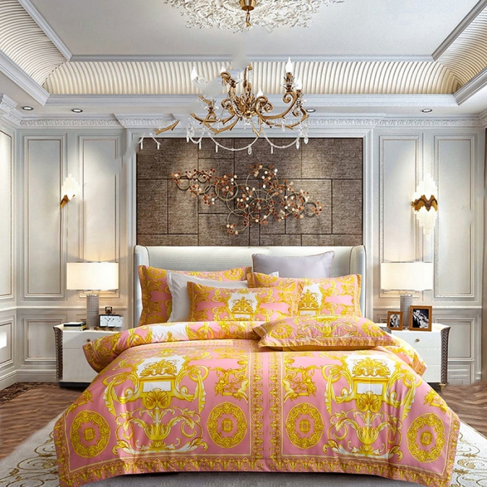 91家纺网 家纺一手货源 找家纺 爵仕家纺 2025新款高端100支臻品奢华长绒棉四件套 天使之城