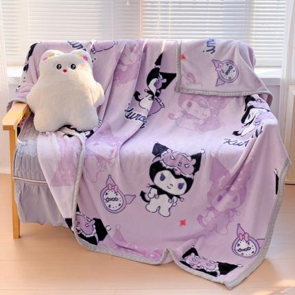 海岛哥哥 2023新款双面牛奶绒盖毯正版三丽鸥授权系列毛毯 紫色库洛米