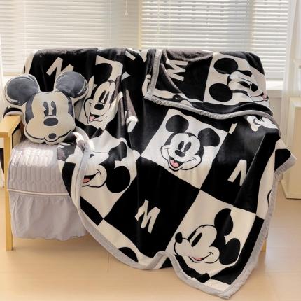 海岛哥哥 2023新款双面牛奶绒盖毯正版迪士尼授权系列毛毯 黑白米奇