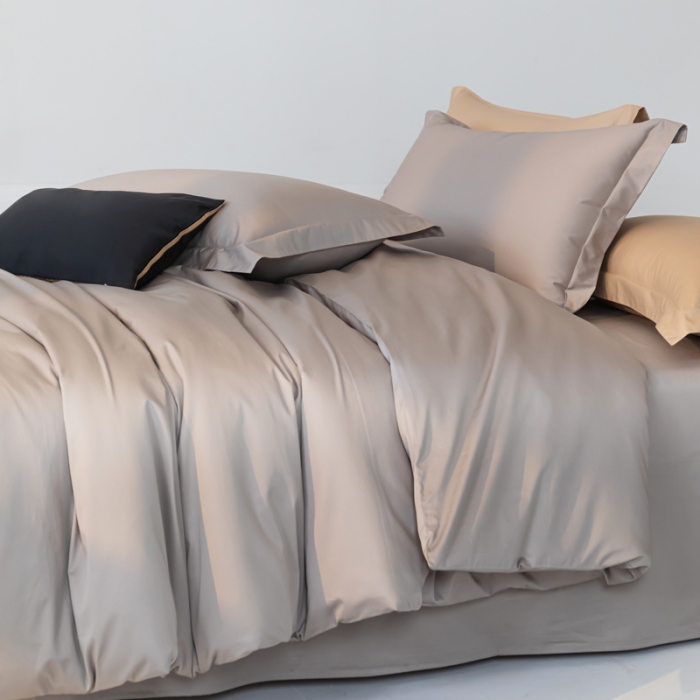 91家纺网 家纺一手货源 找家纺 轩和 2024新款70支埃及匹马棉纯色四件套床笠床单款5个尺寸不断货 锦缎灰