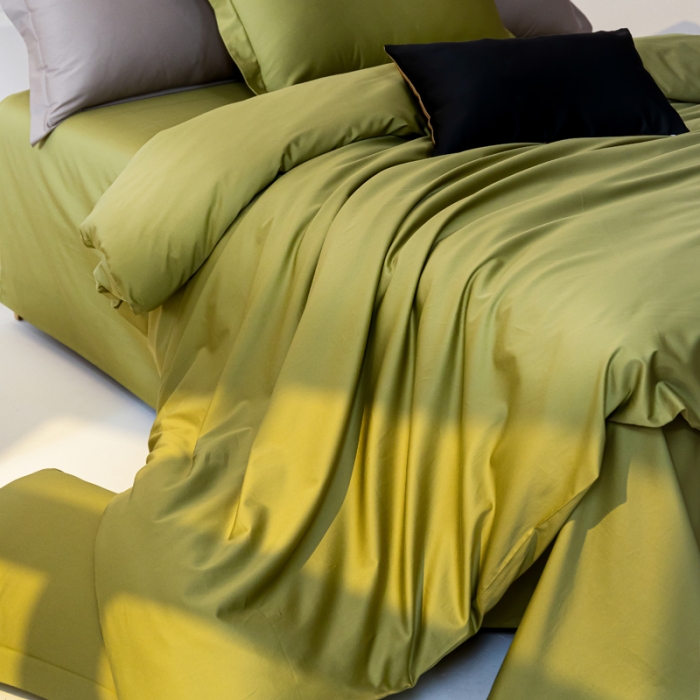 91家纺网 家纺一手货源 找家纺 轩和 2024新款70支埃及匹马棉纯色四件套床笠床单款5个尺寸不断货 韶华绿